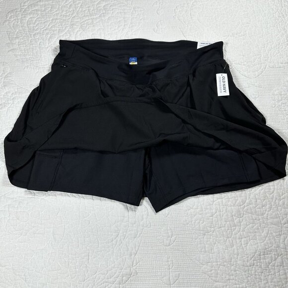 Old Navy Activewear Skort Womens 2XL Black Stretchtech Dry Quick Zip Pockets - Picture 3 of 14